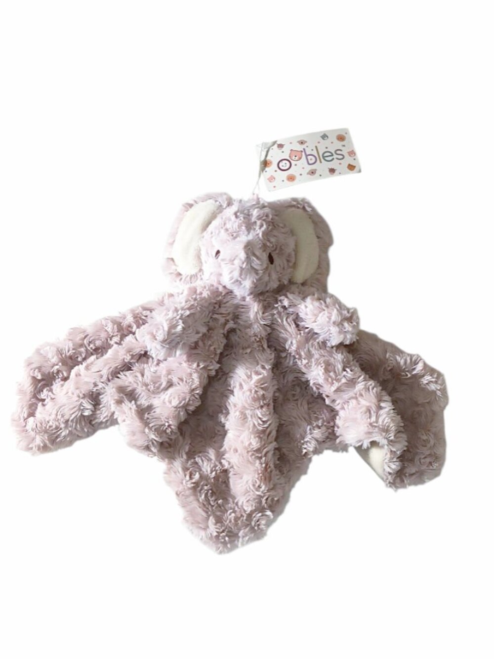 Oobles Lavender Elephant Rattle Swirl Lovey Security Blanket 14" X 15" NEW